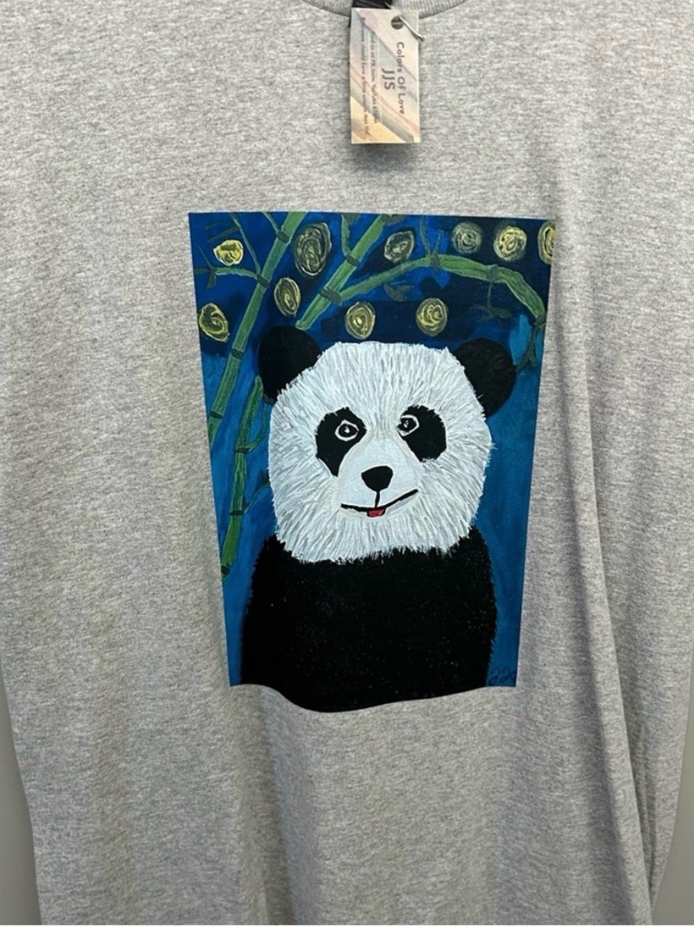 NWT Handmade Panda With Bamboo T-shirt Size M
